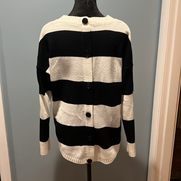 Woman’s, medium, white and black striped sweater made by AB Studio. - Picture 3 of 4